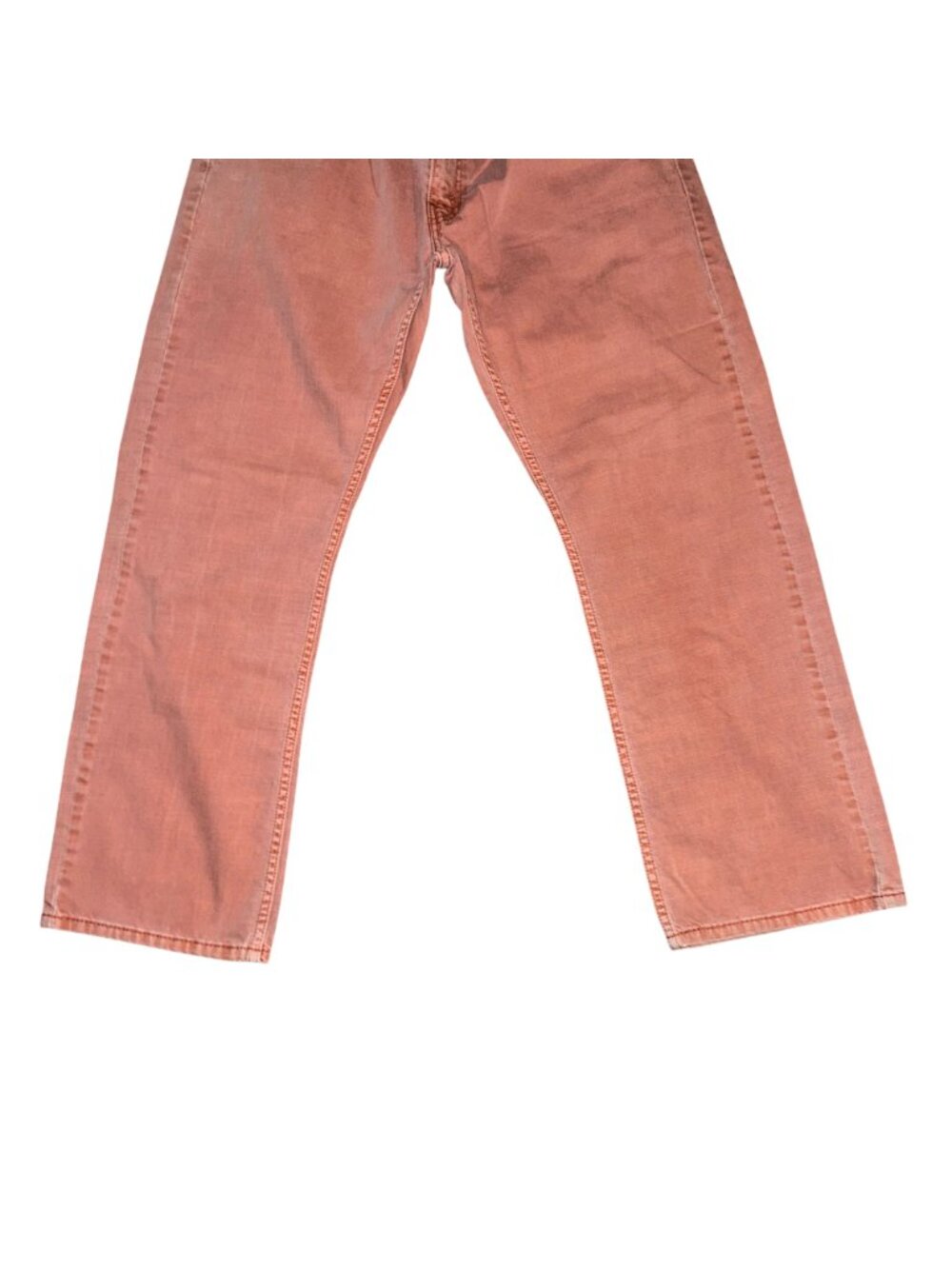 Levis 514 Straight Leg Jeans Mens 36 28 Salmon Pink Stitched Pockets Logo - Picture 6 of 8